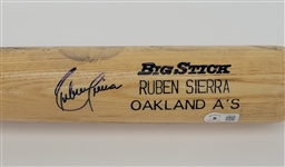 Ruben Sierra 1992 Oakland A's Game Used & Autographed Bat Beckett