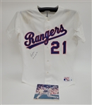 Ruben Sierra Texas Rangers Game Used & Autographed Jersey w/ Autographed 8x10 Photo Beckett
