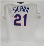 Ruben Sierra Texas Rangers Game Used & Autographed Jersey w/ Autographed 8x10 Photo Beckett