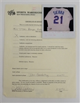 Ruben Sierra Texas Rangers Game Used & Autographed Jersey w/ Autographed 8x10 Photo Beckett