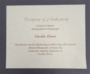 Gordie Howe Autographed 8x10 Lithograph Matted Beckett