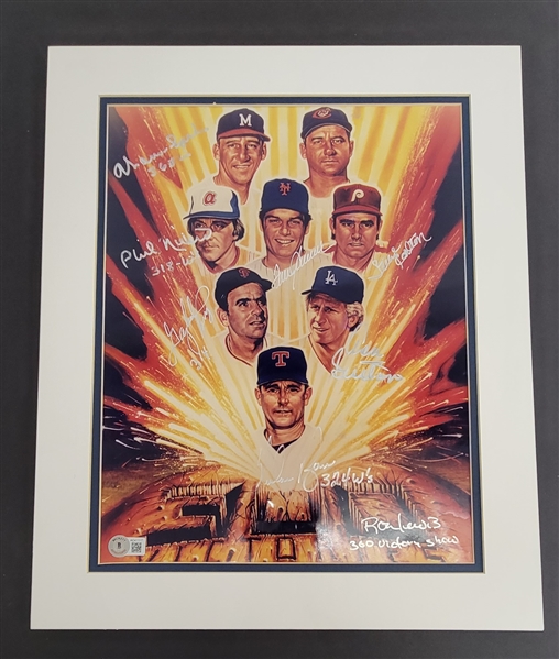 300 Win Club Autographed 11x14 Lithograph Matted w/ Beckett LOA