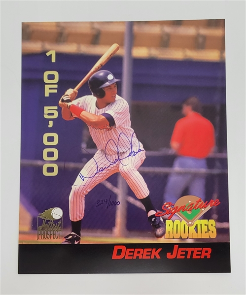 Derek Jeter Autographed 1994 Signature Rookies 8x10 Card LE #324/1000 w/ Beckett LOA