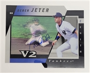 Derek Jeter Autographed 1997 Pinnacle Jumbo Card w/ Beckett LOA