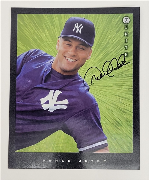 Derek Jeter Autographed 1997 Pinnacle Jumbo Card w/ Beckett LOA