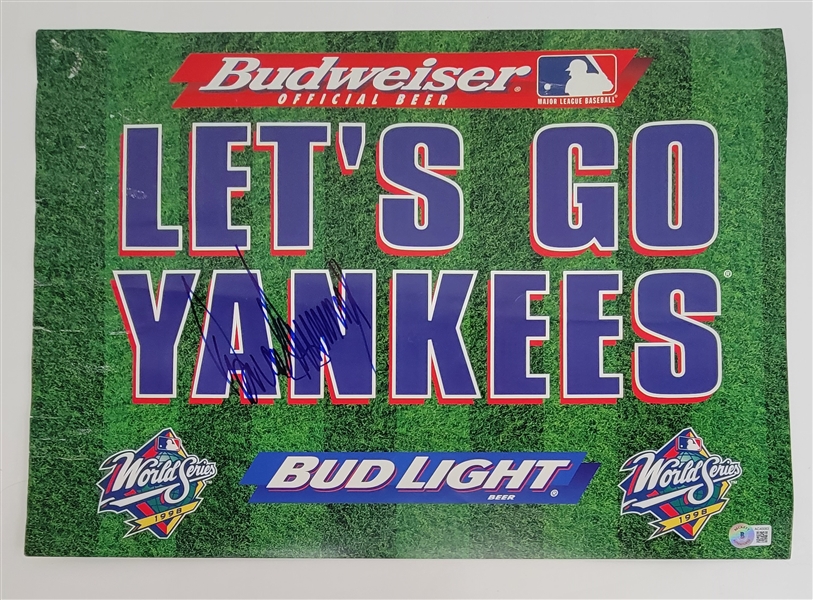 Donald Trump Autographed Lets Go Yankees 12x18 Poster Signed at the 1998 Yankees World Series Celebration w/ Beckett LOA