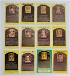 Lot of 21 Autographed Hall of Fame Plaque Postcards w/ Mantle, Mays, DiMaggio, Paige Beckett 