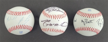 Lot of 3 Jay Leno, Regis Philbin, & Greg McMichael Autographed Baseballs Beckett