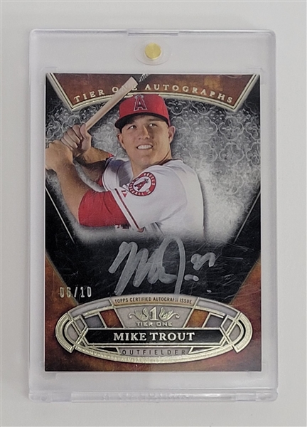 Mike Trout Autographed 2015 Topps Tier One Autographs Card LE #6/10