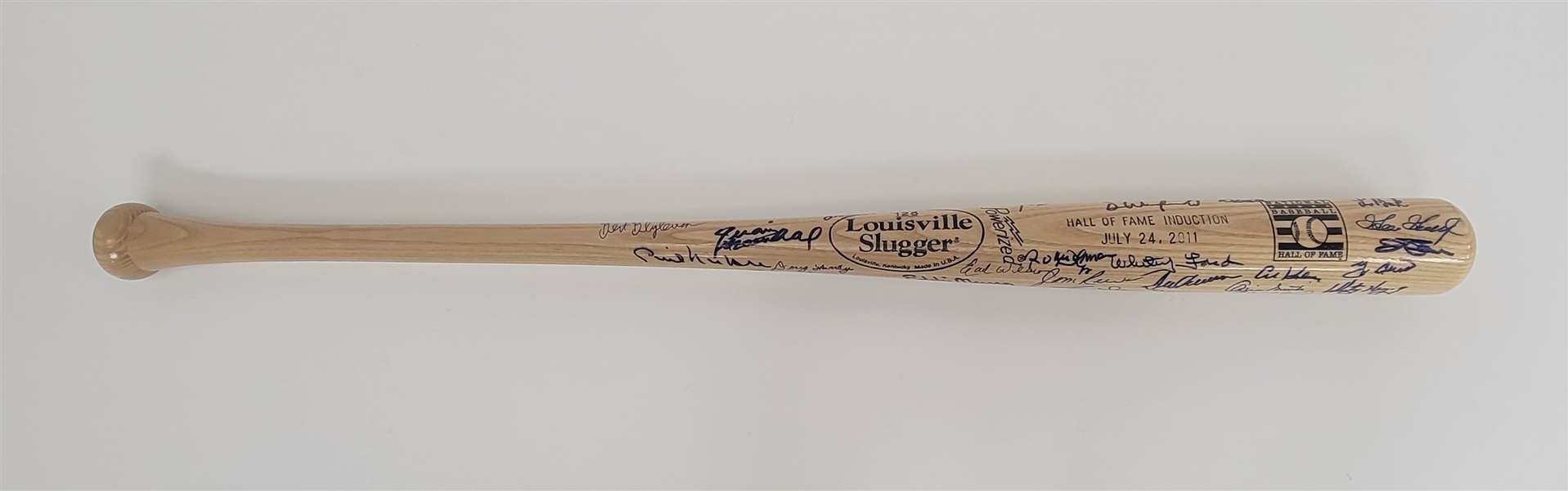 Bert Blyleven 2011 Hall of Fame Induction Bat Signed by 43 Hall of Famers w/ Sandy Koufax & Blyleven Signed Letter of Provenance and Beckett