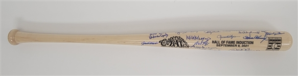 Bert Blyleven 2021 Hall of Fame Induction Bat Signed by 32 Hall of Famers w/ Derek Jeter Ken Griffey Jr. Cal Ripken Jr. & Blyleven Signed Letter of Provenance Beckett
