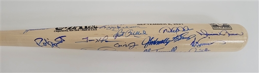 Bert Blyleven 2021 Hall of Fame Induction Bat Signed by 32 Hall of Famers w/ Derek Jeter Ken Griffey Jr. Cal Ripken Jr. & Blyleven Signed Letter of Provenance Beckett