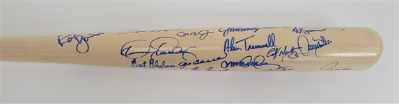 Bert Blyleven 2021 Hall of Fame Induction Bat Signed by 32 Hall of Famers w/ Derek Jeter Ken Griffey Jr. Cal Ripken Jr. & Blyleven Signed Letter of Provenance Beckett