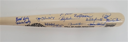 Bert Blyleven 2021 Hall of Fame Induction Bat Signed by 32 Hall of Famers w/ Derek Jeter Ken Griffey Jr. Cal Ripken Jr. & Blyleven Signed Letter of Provenance Beckett