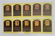 Lot of 10 Autographed Hall of Fame Plaque Postcards Beckett