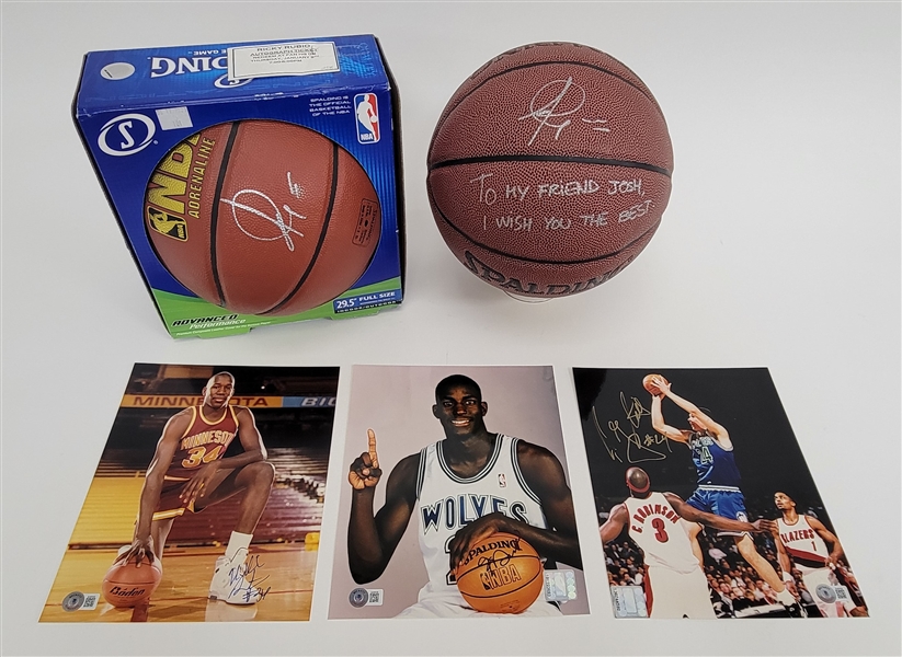 Minnesota Timberwolves Autographed Lot of Photos & Basketballs w/ Kevin Garnett Beckett