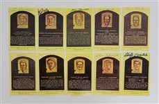 Lot of 10 Autographed Hall of Fame Plaque Postcards Beckett