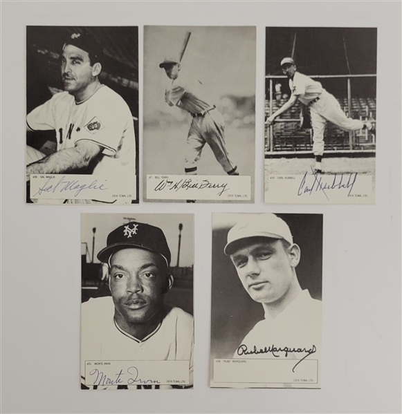 Lot of 5 Baseball Autographed 1974 TCMA Postcards Beckett