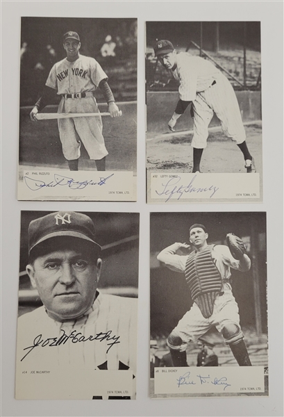 Lot of 4 Baseball Autographed 1974 TCMA Postcards Beckett