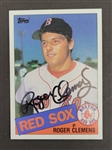 Roger Clemens Autographed OAL Baseball & Topps Rookie Card Becket