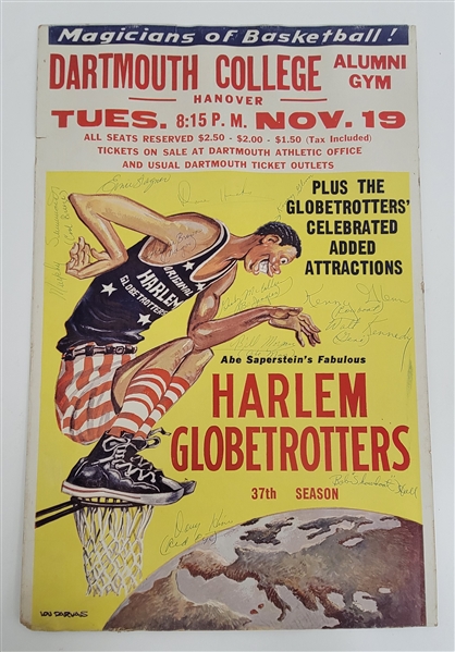 1964 Harlem Globetrotters Team Signed Poster w/ Beckett LOA