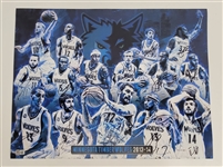 2013-14 Minnesota Timberwolves Team Signed 18x22 Poster LE #95/600 w/ Beckett LOA