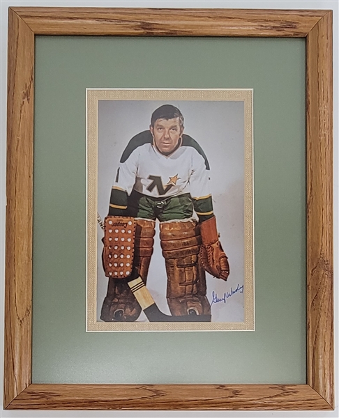 Gump Worsley Autographed & Framed 8x10 Photo w/ Beckett LOA