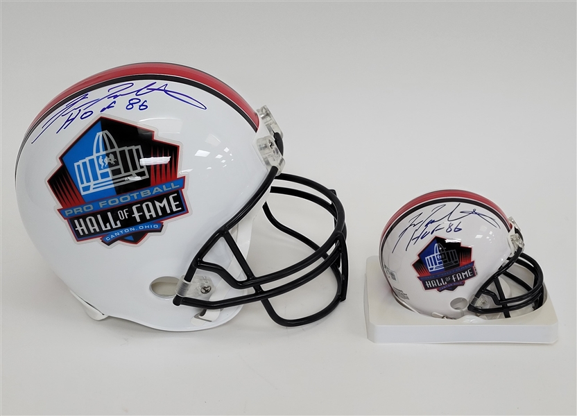 Fran Tarkenton Autographed & HOF Inscribed Full Size Hall of Fame Replica Helmet & Mini Helmet Beckett