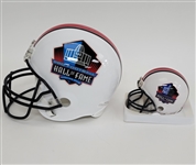 Fran Tarkenton Autographed & HOF Inscribed Full Size Hall of Fame Replica Helmet & Mini Helmet Beckett