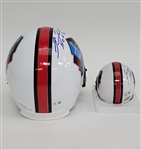 Fran Tarkenton Autographed & HOF Inscribed Full Size Hall of Fame Replica Helmet & Mini Helmet Beckett