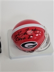 Fran Tarkenton Autographed & HOF Inscribed Full Size Hall of Fame Replica Helmet & Georgia Mini Helmet Beckett