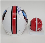 Fran Tarkenton Autographed & HOF Inscribed Full Size Hall of Fame Replica Helmet & Georgia Mini Helmet Beckett
