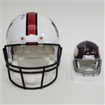 Fran Tarkenton Autographed & HOF Inscribed Full Size Hall of Fame Replica Helmet & Vikings Mini Helmet Beckett
