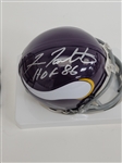 Fran Tarkenton Autographed & HOF Inscribed Full Size Hall of Fame Authentic Helmet & Vikings Mini Helmet Beckett