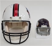 Fran Tarkenton Autographed & HOF Inscribed Full Size Hall of Fame Authentic Helmet & Vikings Mini Helmet Beckett