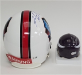 Fran Tarkenton Autographed & HOF Inscribed Full Size Hall of Fame Authentic Helmet & Vikings Mini Helmet Beckett