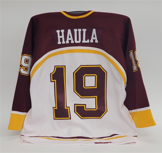 Erik Haula Minnesota Gophers White Game Issued Hockey Jersey