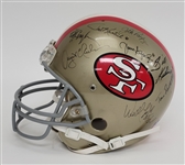 San Francisco 49ers Greats Autographed Full Size Authentic Helmet w/ Rice & Montana Beckett LOA