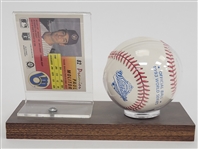 Paul Molitor Autographed '93 World Series Baseball & Card w/ Display