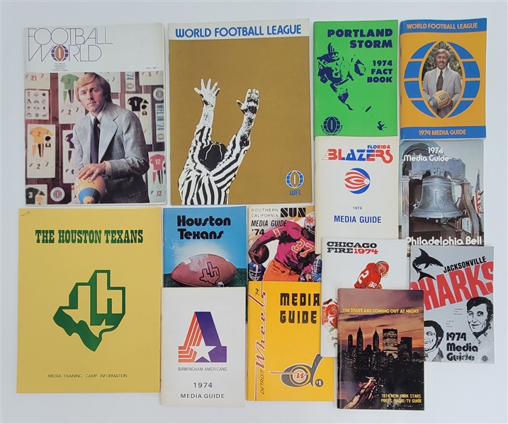 Collection of 1974 WFL World Football League Media Guides
