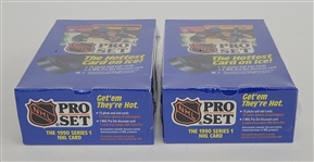 Lot of 2 Factory Sealed 1990 NHL Pro Set Series 1 Hockey Card Boxes