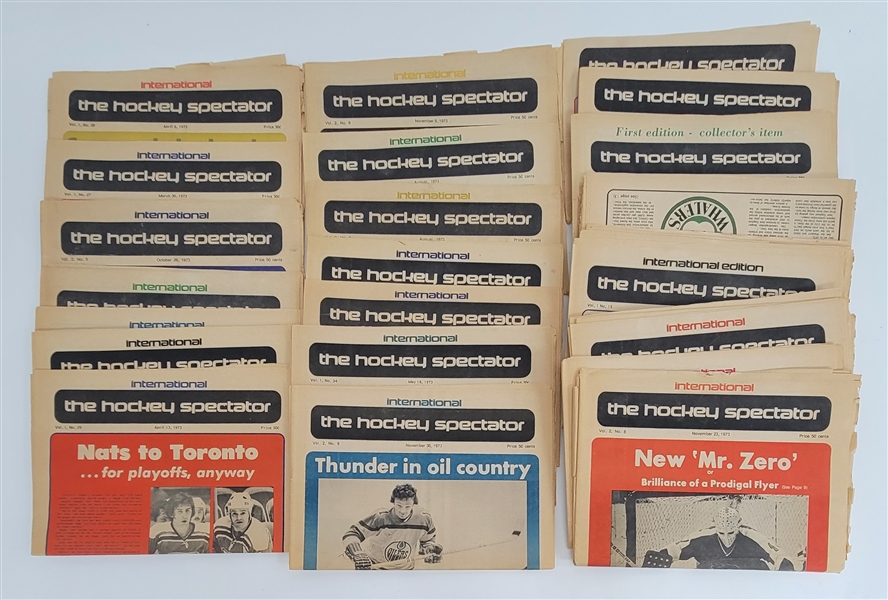 Collection of 1973 "The Hockey Spectator" Newspapers