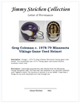 Greg Coleman c. 1978-79 Minnesota Vikings Game Used Helmet w/ Provenance