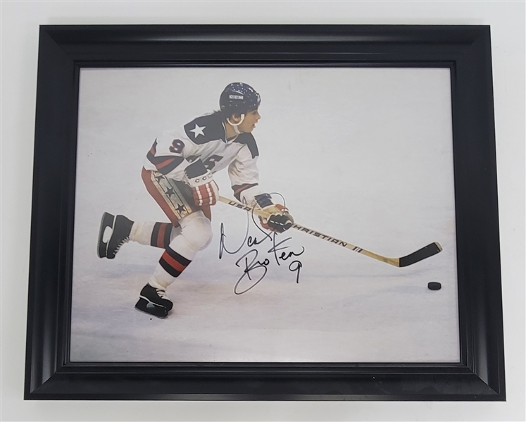 Neal Broten 1980 USA Hockey Autographed & Framed 16x20 Photo