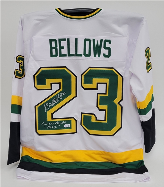 Brian Bellows Autographed & Inscribed Custom Hockey Jersey Beckett