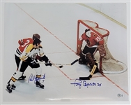 Lot of 3 Phil & Tony Esposito Autographed Bruins vs Blackhawks 16x20 Photos Beckett