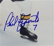 Lot of 3 Phil & Tony Esposito Autographed Bruins vs Blackhawks 16x20 Photos Beckett
