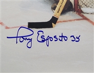 Lot of 3 Phil & Tony Esposito Autographed Bruins vs Blackhawks 16x20 Photos Beckett