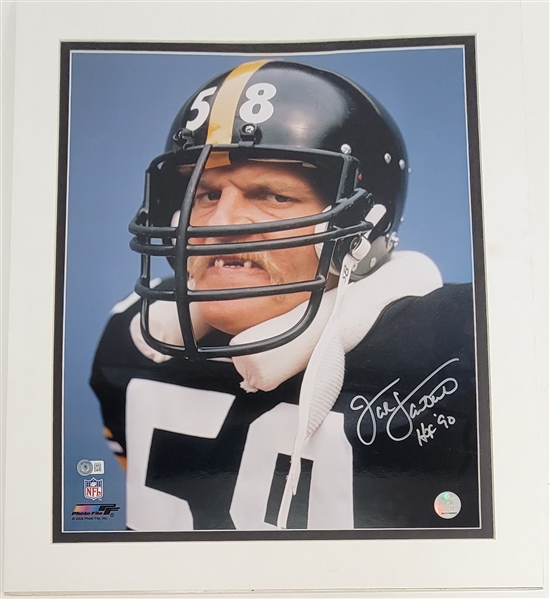 Jack Lambert Autographed & Inscribed HOF 90 Pittsburgh Steelers Matted 16x20 Photo Beckett