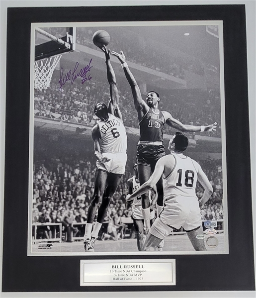 Bill Russell Boston Celtics Autographed & Matted 16x20 Photo w/ Beckett LOA
